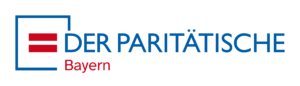 Dies ist das Logo des Paritätischen Wohlfahrtsverbandes Bayern. Es besteht aus einem etwa 1 cm großen Quadrat, welches innen weiß ist und einen blauen Rand hat. In der Mitte sind zwei rote dicke Streifen. Etwa wie ein "ist-gleich"-Zeichen. Rechts daneben steht in blau "Der Paritätische" in Großbuchstaben. Darunter deutlich kleiner in rot "Bayern".
